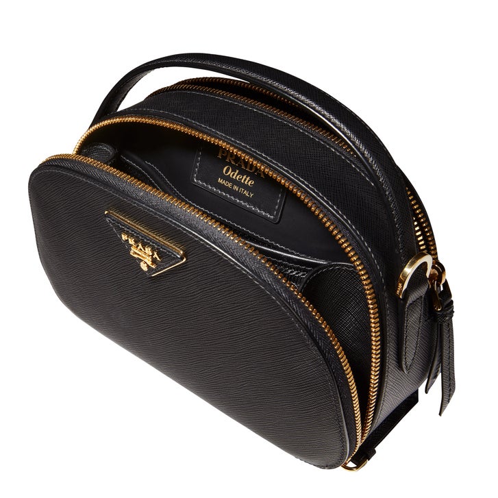 Prada Saffiano Leather Odette Bag, Black | Costco