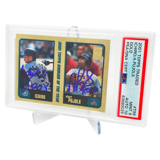 Ichiro Suzuki & Albert Pujols Autographed 2001 Topps Traded Gold