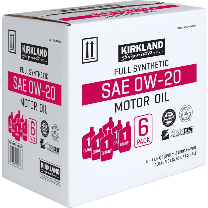 Kirkland Signature SAE 0W-20 Full Synthetic Motor Oil, 1 Quart, 6