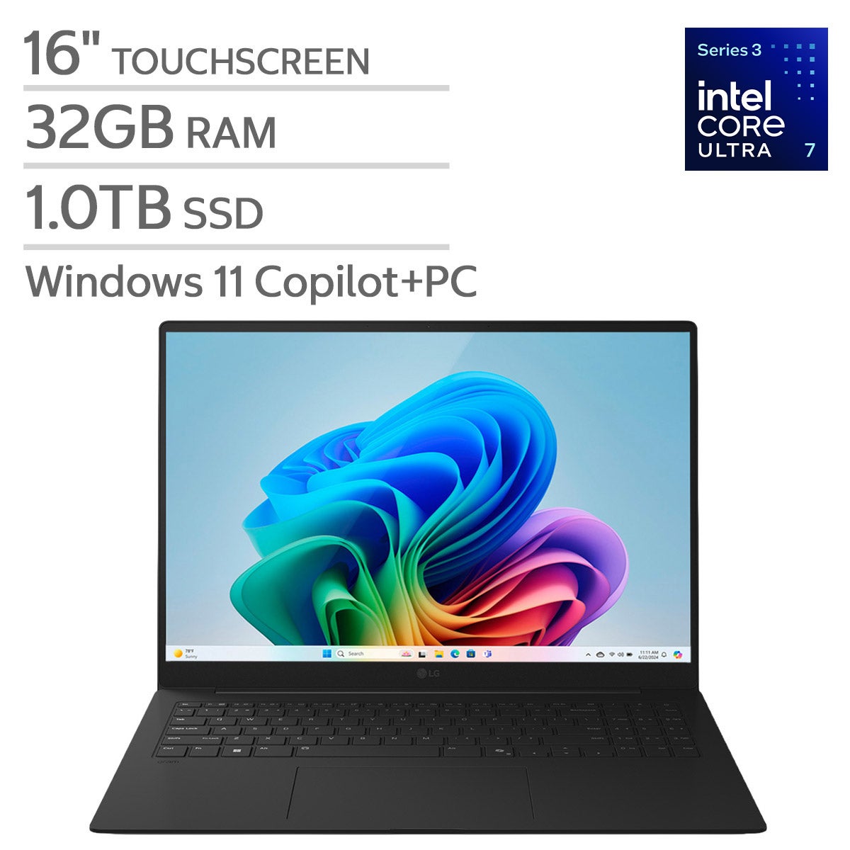 LG gram Pro 16" Copilot+ PC — Intel Core Ultra 7 355 Processor — WQXGA