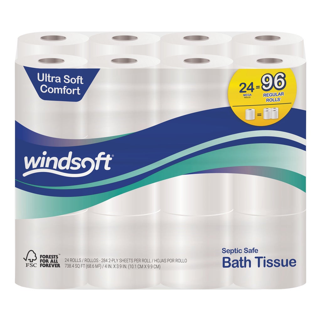 Windsoft Bath Tissue, 2-Ply, 284 Sheets, 24 Rolls | Costco