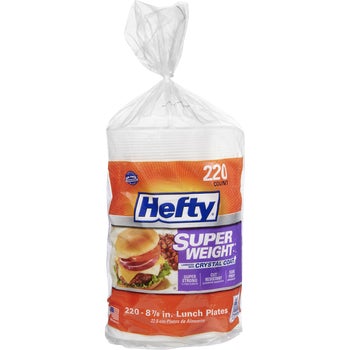 Hefty Super Weight 8-7/8" Foam Plate, White, 220 ct