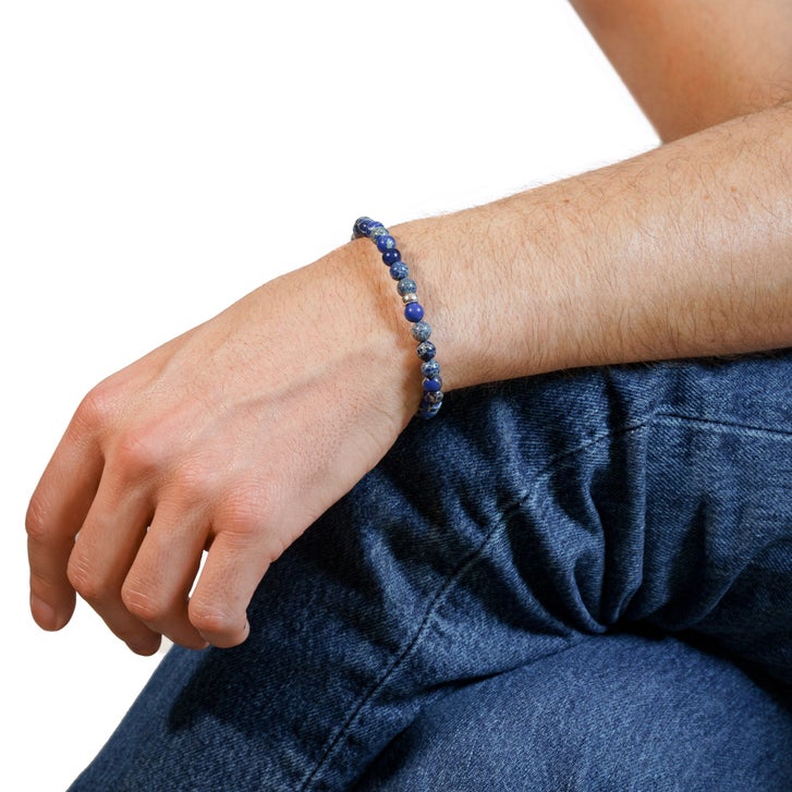 Mr. Lowe by Sheryl Lowe Jasper Beaded Bracelet with Sterling
