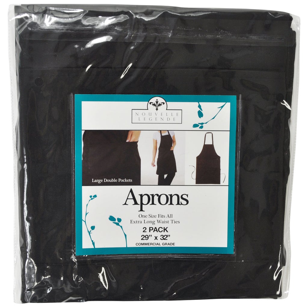 Nouvelle Legende Commercial Grade Apron, Black, 29 in x 32 in, 2