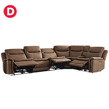 Simms Fabric Power Reclining Sectional with Power Headrests