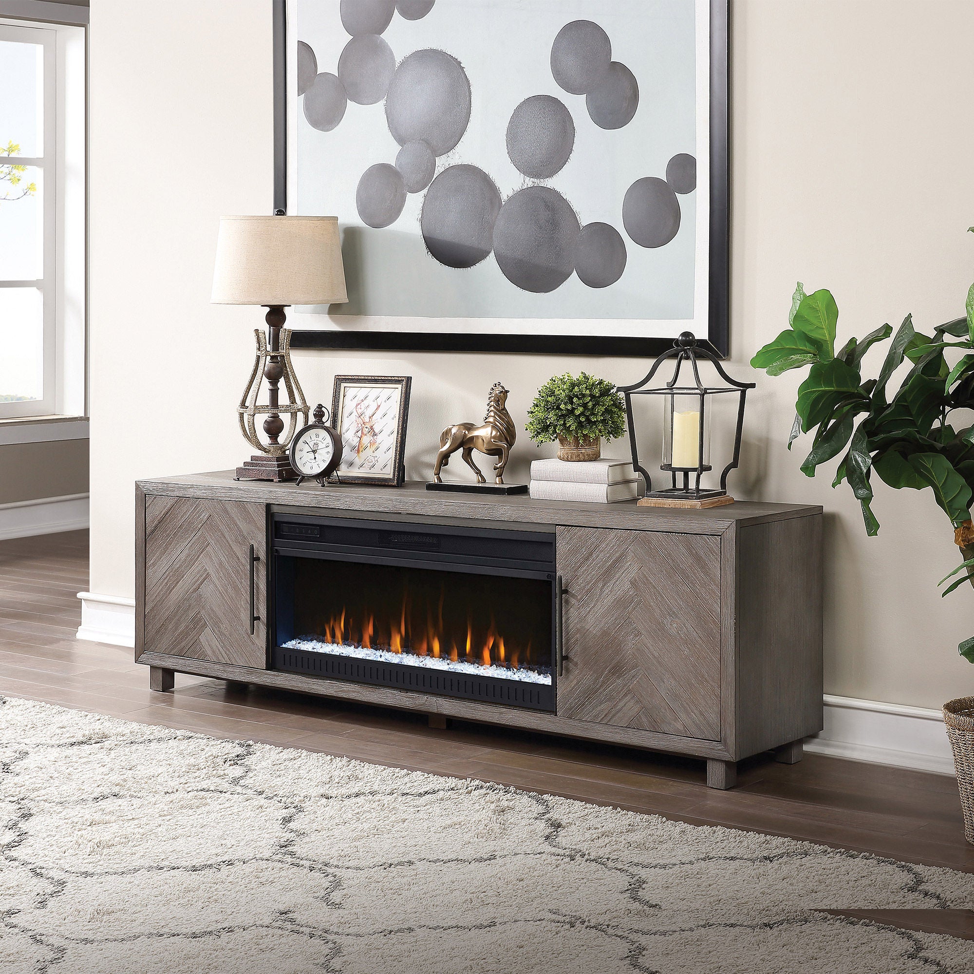 Parker 80” TV Console with Electric Fireplace | Costco