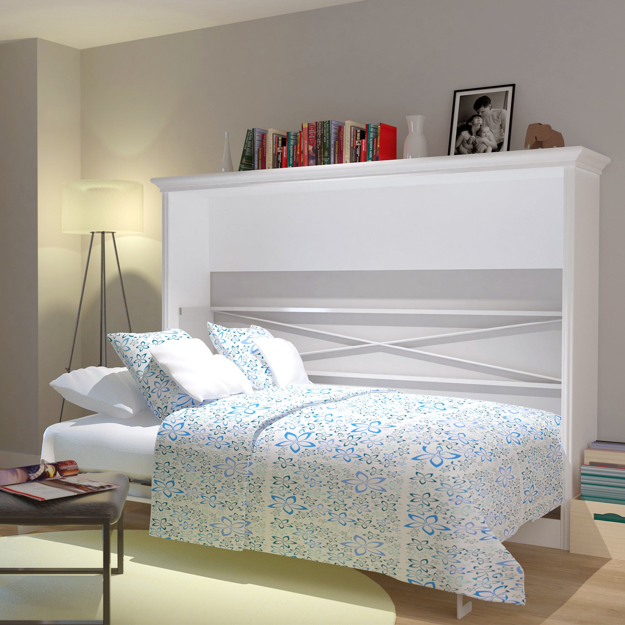 Bed & Room Porter Full Landscape Wall Bed in White | Costco