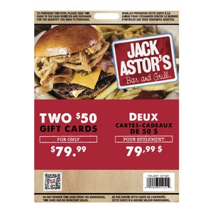 Jack Astor's Restaurant Gift Cards, 2 x $50