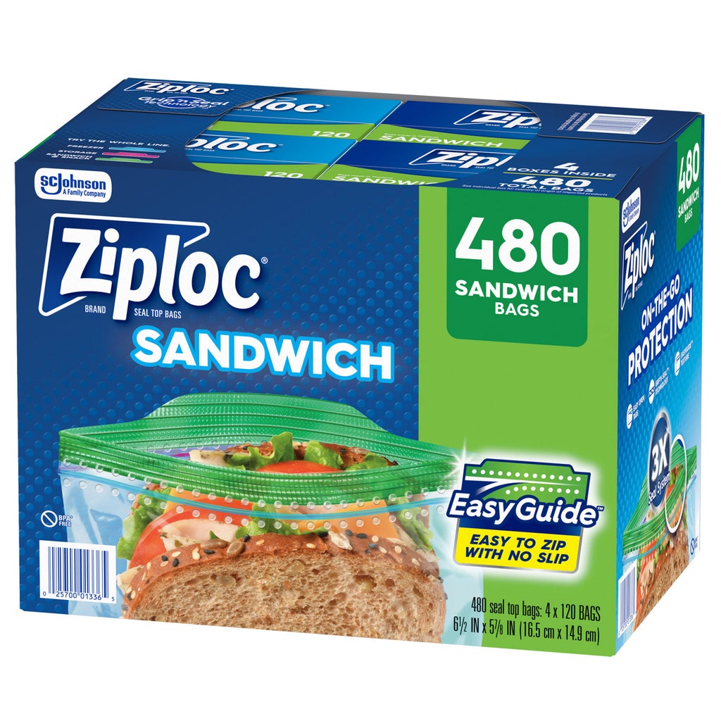 Ziploc Seal Top Bag, Sandwich, 480-count | Costco