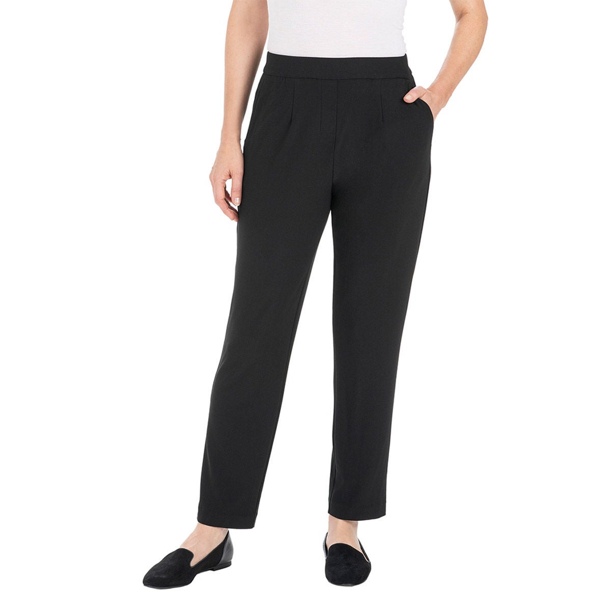 hilary radley ladies' plaid dress pant Pull On move to 30 7.6.26 mark