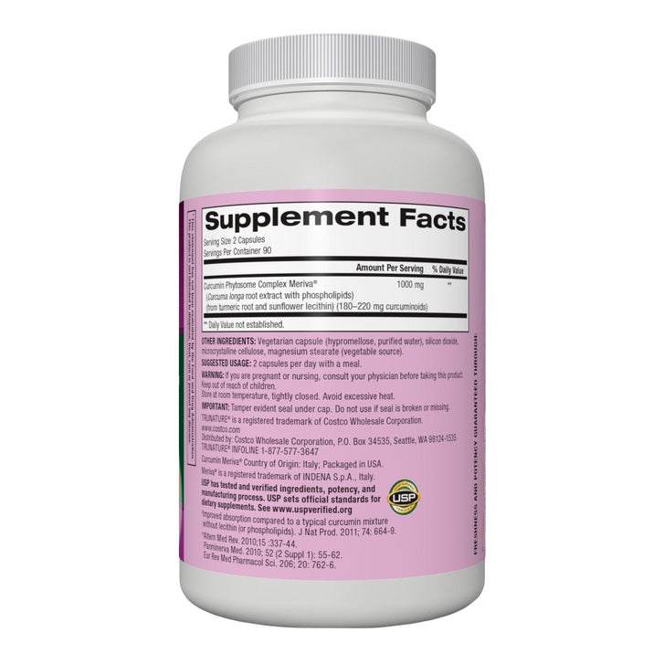 trunature Premium Turmeric 1000 mg, 180 Vegetarian Capsules | Costco