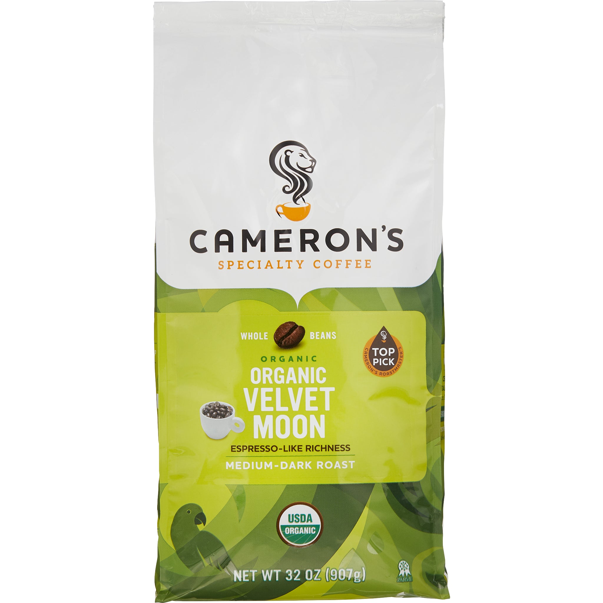 Cameron's Organic Velvet Moon Whole Bean Coffee, Medium Dark Roast