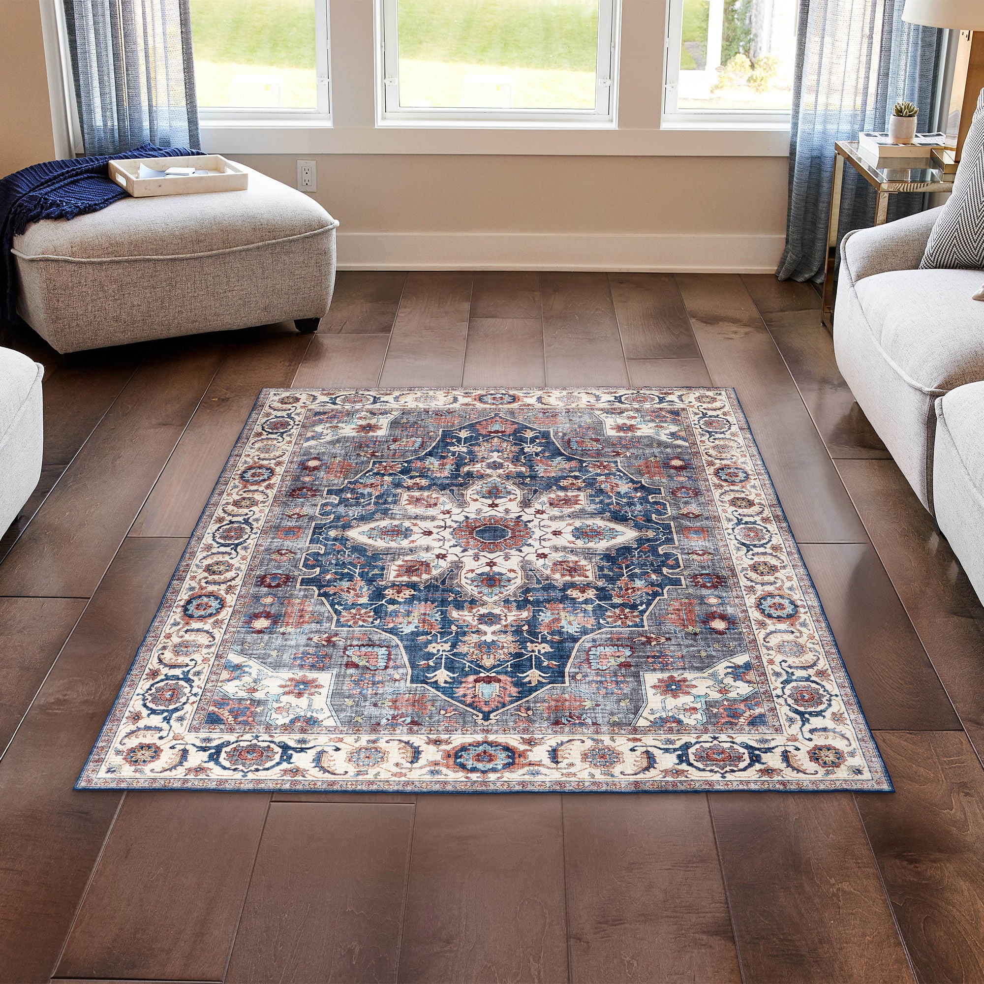 Wyatt & Ash Washable Indoor Area Rug, Aliyeh 5'3” x 7'5” | Costco