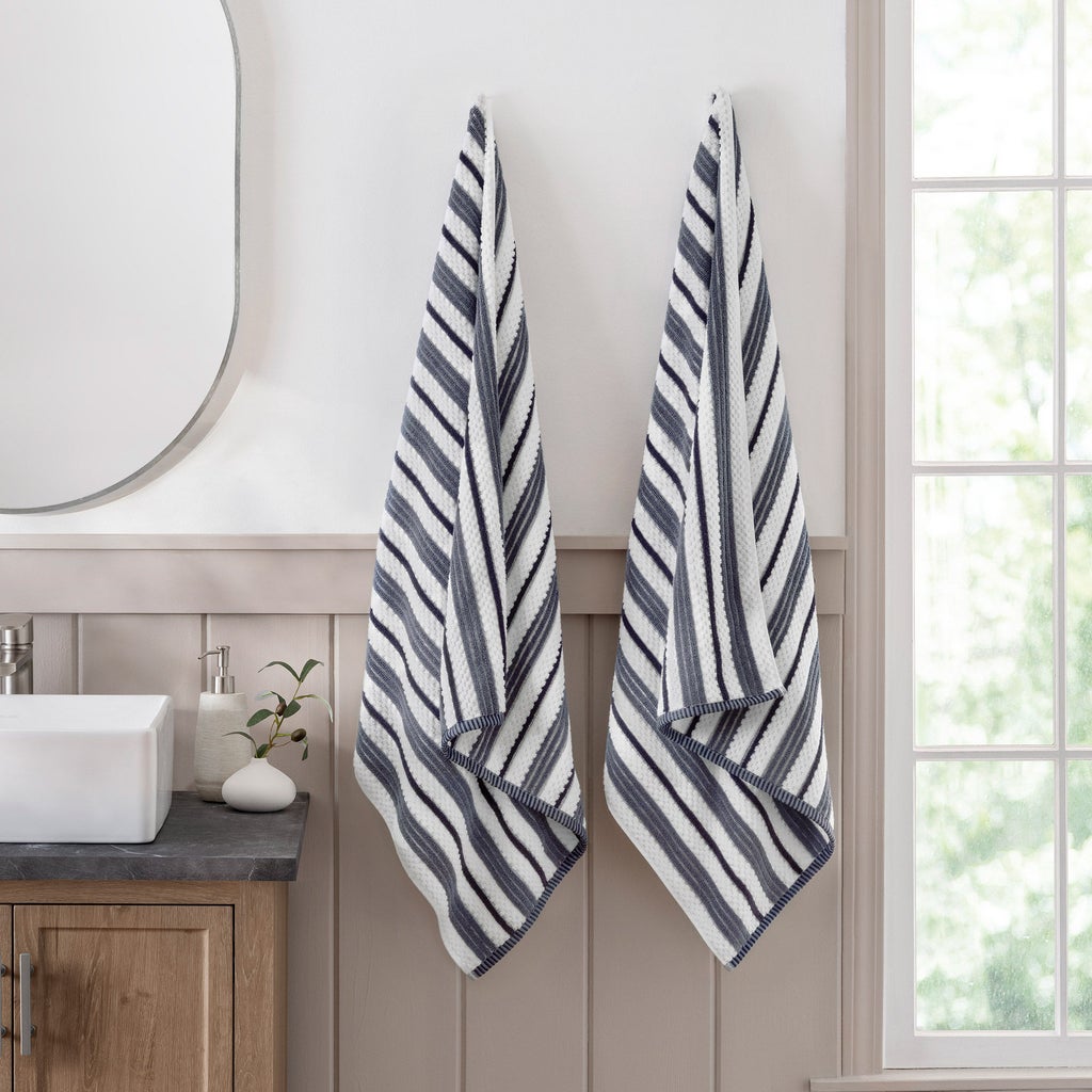 Textured Stripe Bath Towels, 2-pack | Costco