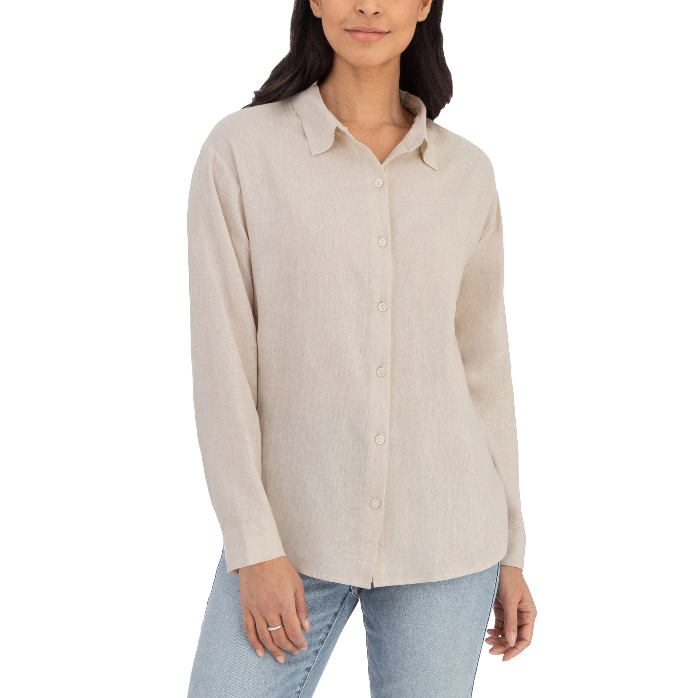 BLANKNYC WOMEN'S LINEN BLEND BUTTON UP SHIRT