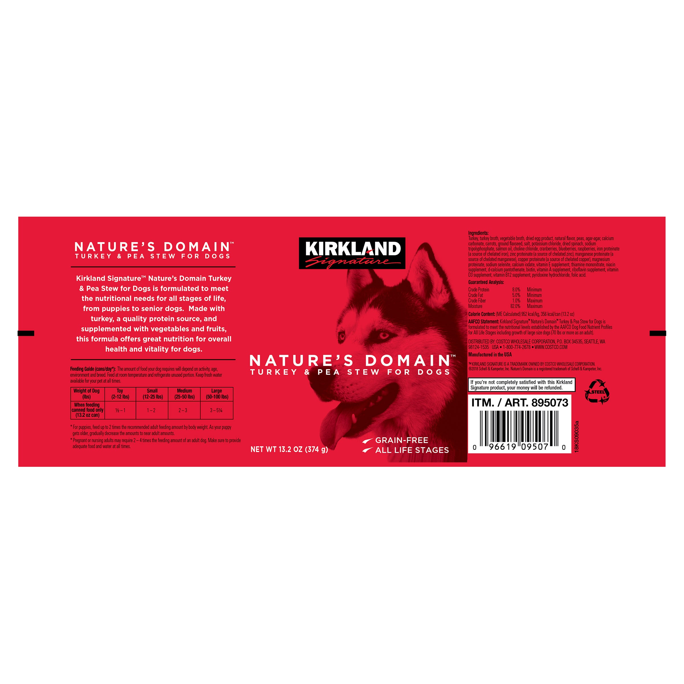 Kirkland Signature Nature's Domain Canned Dog Food, Turkey & Pea