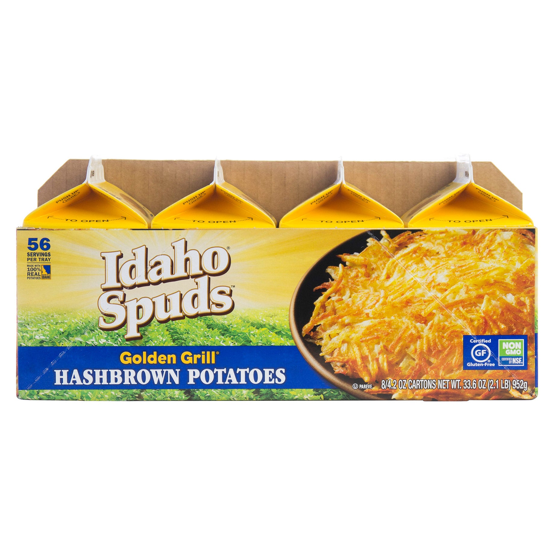 Idaho Spuds Golden Grill Hashbrown Potatoes, 4.2 oz, 8-count