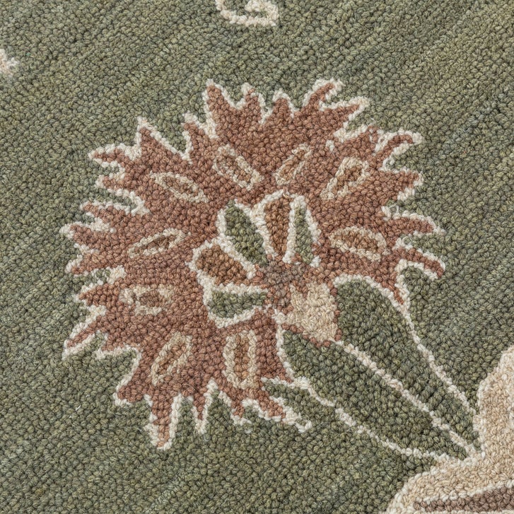 Obeetee Delilah Hand Tufted Wool Area Rug, Oris Green, 8'9” x 11'9