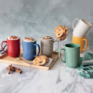 over&back Stoneware 488 mL (16.5 oz) Mug Set, 6-piece