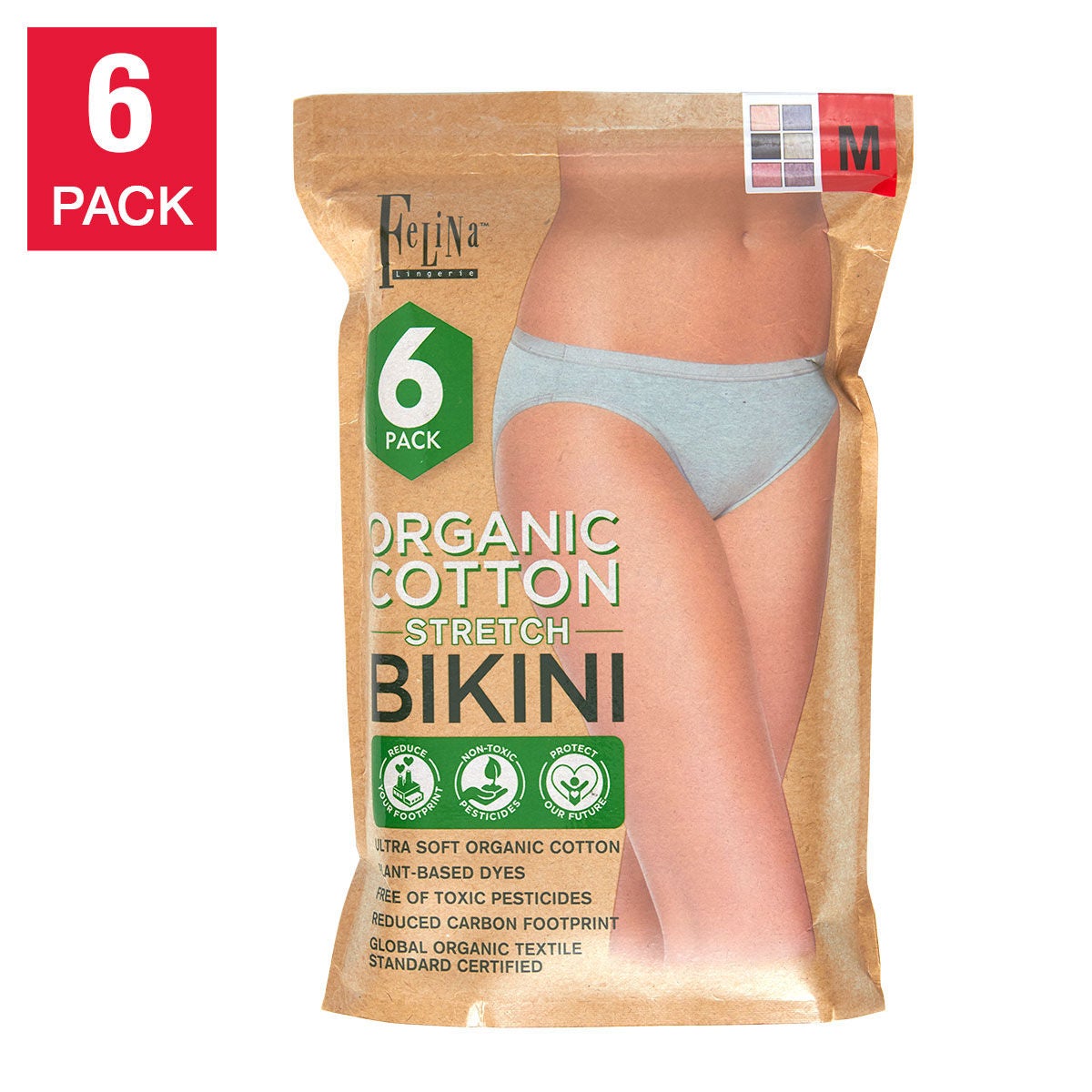 FELINA WOMEN'S ORGANIC BIKINI 6PK