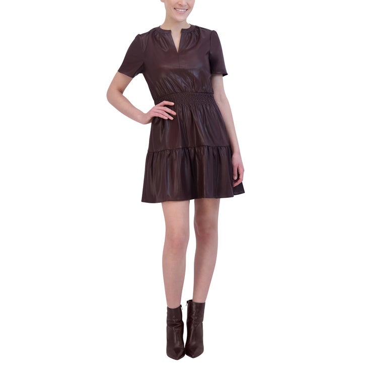 ladies faux leather dress ASTR the Label | Lezith Maxi in Black offering a silhouette that radiates confidence and sophistication IT Girl Faux Leather Dress