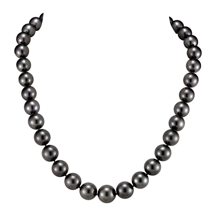 Tahitian Cultured 11-13.5mm Pearl Strand With 18kt White Gold