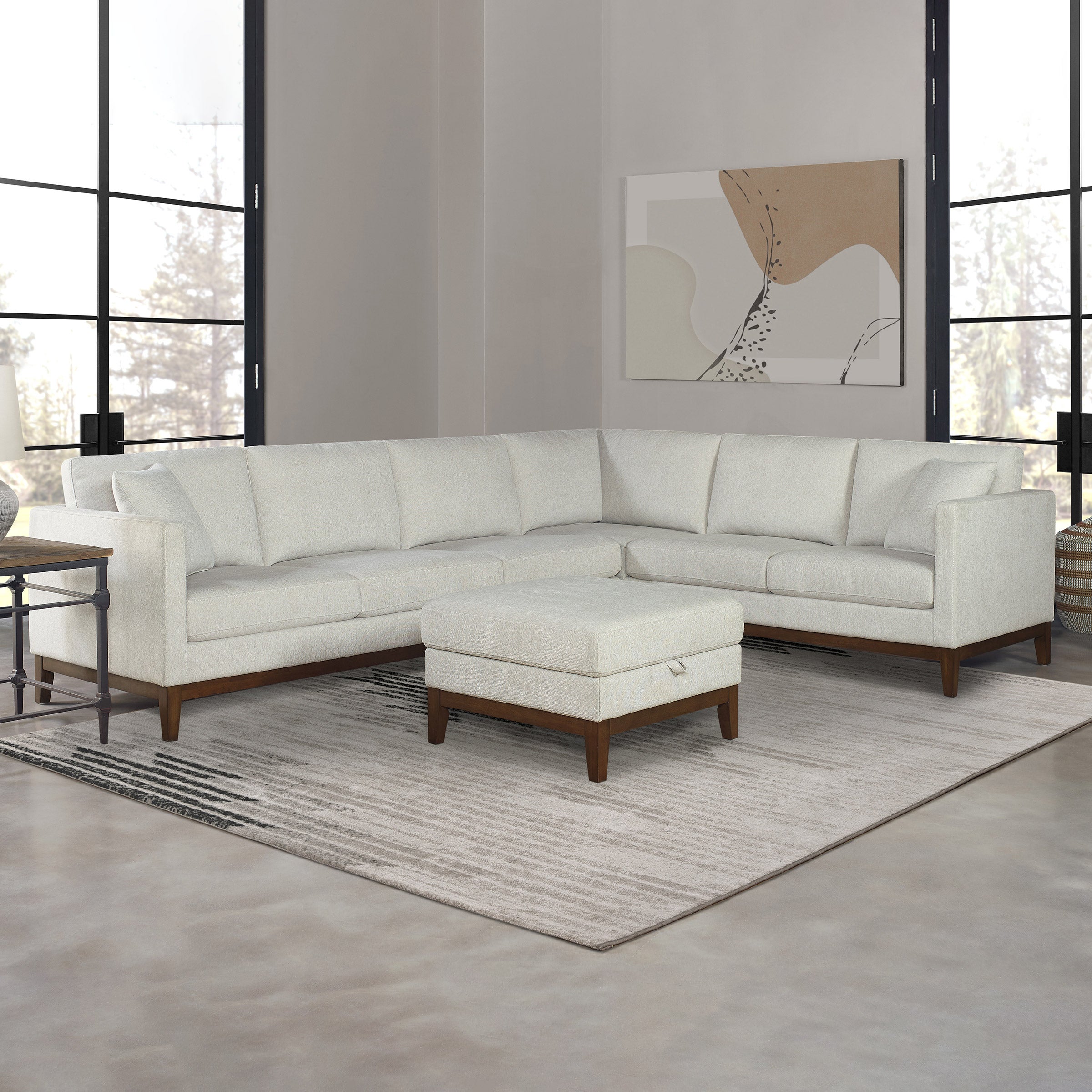 Thomasville Livingston Fabric Sectional with Storage Ottoman | Costco