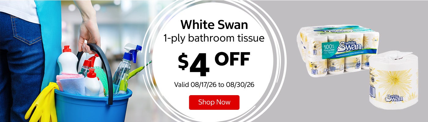White Swan 1-ply bathroom tissue $4 OFF Valid 08/17/26 to 08/30/26 Shop Now 