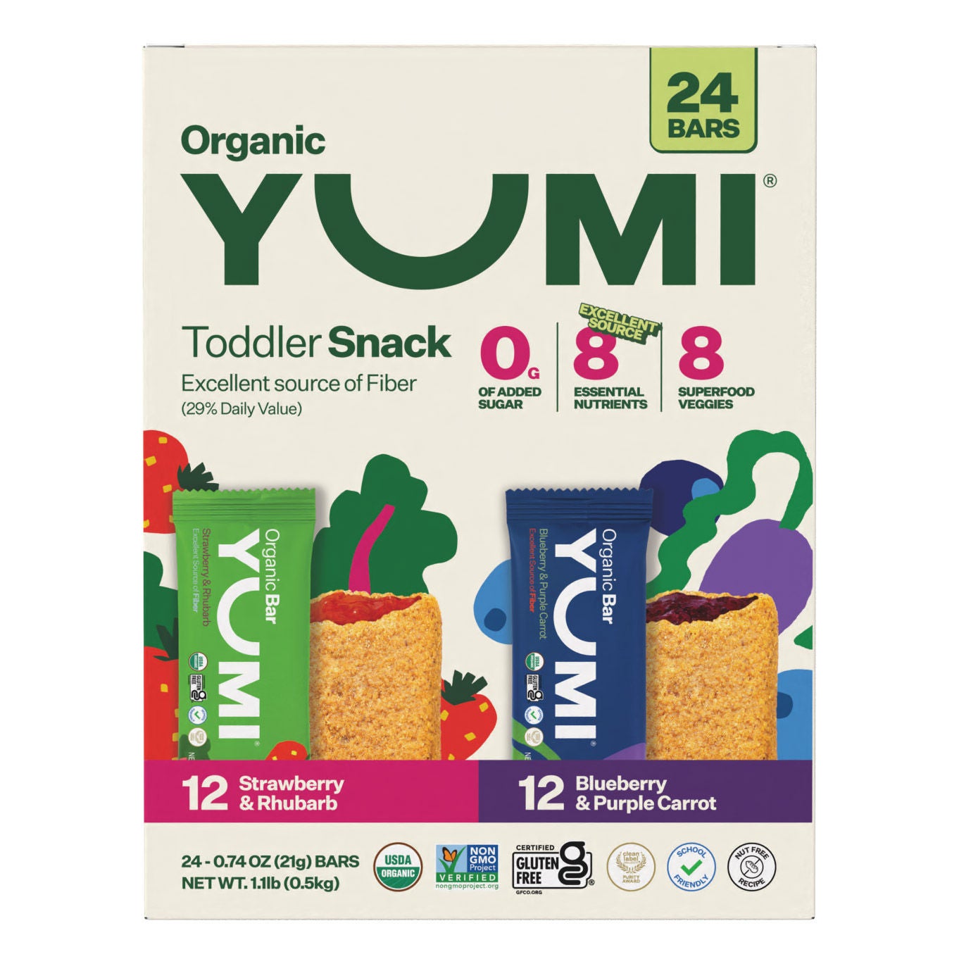 YUMI ORGANIC TODDLER SNACKS 24 CT / 17.76 OZ