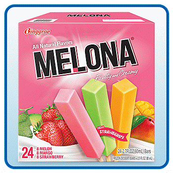 Melona Ice Bars Mango, Strawberry & Melon, 24-Count
