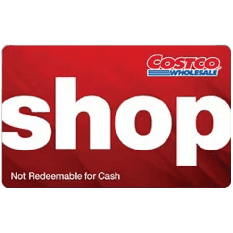 Costco Wholesale Shop Card. Not Redeemable for Cash.