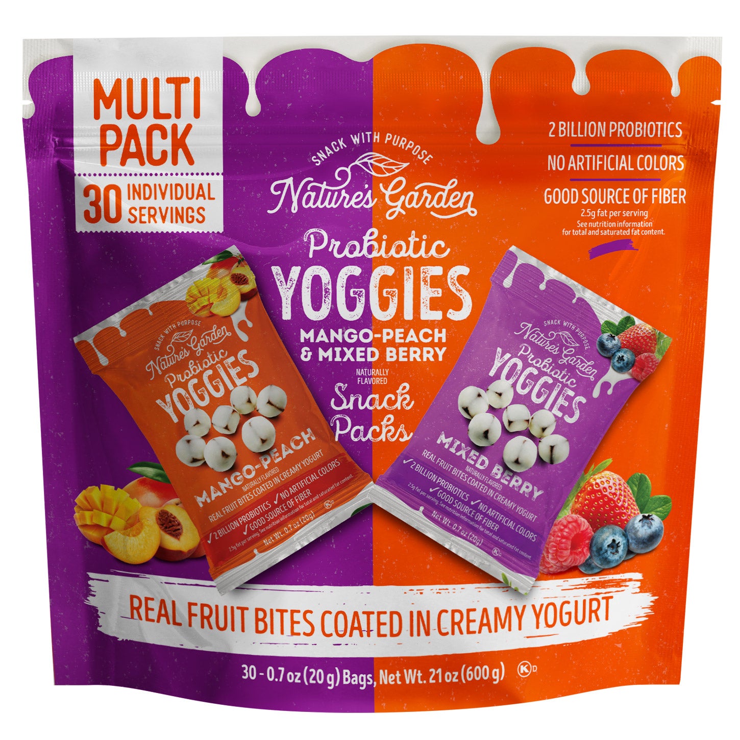 NATURE'S GARDEN PROBIOTIC YOGGIES VRTY 30 PACK .7 OUNCES EACH