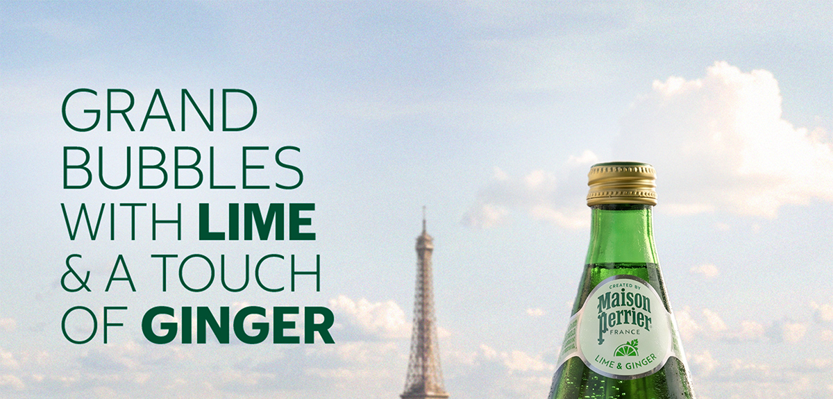 NEW Maison Perrier Sparkling Water, Lime and Ginger, 11.15 fl oz, 24 ct