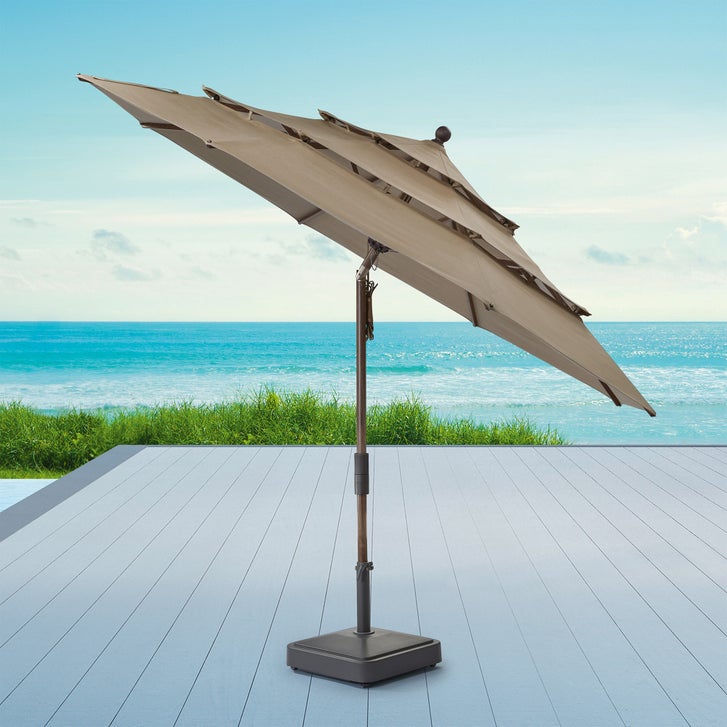 11 ft patio umbrella frame only Galtech 986 - Auto Tilt W/ L.E.D. Lights foot black umbrella frame tilts at a 45 Proshade 11ft Wood-Look Collar Tilt