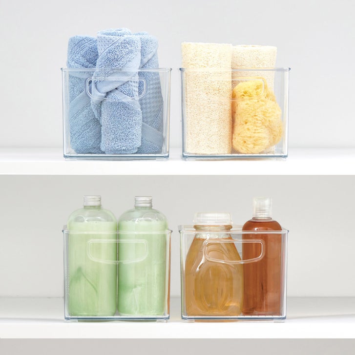 iDESIGN Linus Plastic Fridge/Pantry Kitchen Organizer Bins, Set of