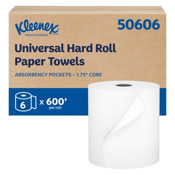 Kleenex Hard Roll Paper Towels, 1-Ply, 600 ft Rolls, 6-count | Costco