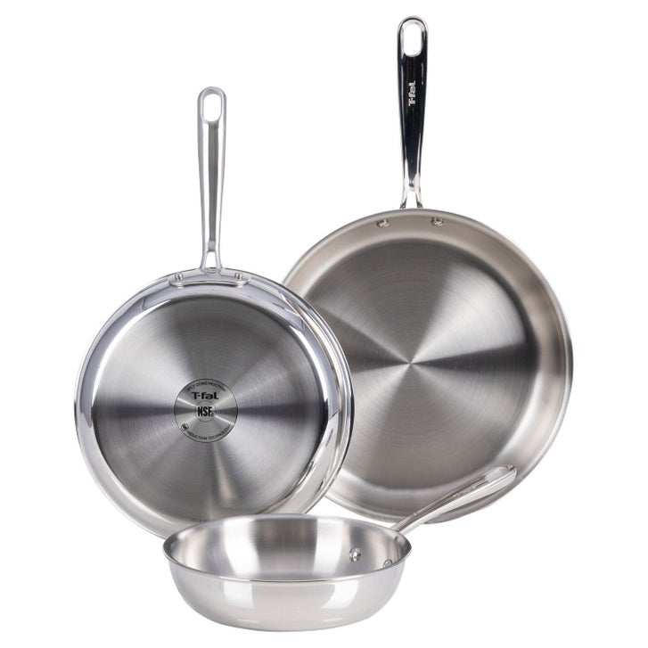T-fal Pro Tri-Ply Stainless Steel 3-piece Frypan Set | Costco