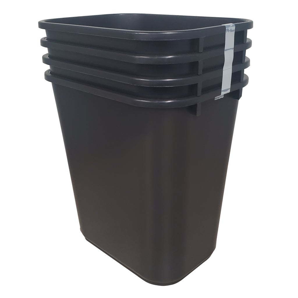 Continental Rectangular Wastebasket, 28 Quart, Black, 4 ct | Costco