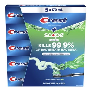 Crest Complete Plus Scope Advanced Active Foam Toothpaste, 5 x 170 mL