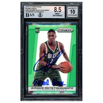 Giannis Antetokounmpo Autographed 2013-14 Panini Prizm Green