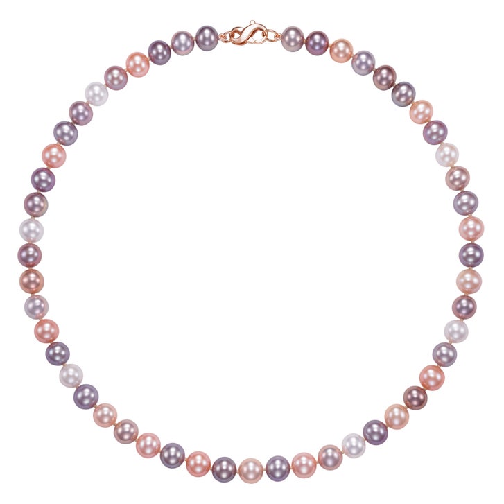 Freshwater Cultured 8-8.5mm Multi-Pink Pearl Strand With 14kt Rose