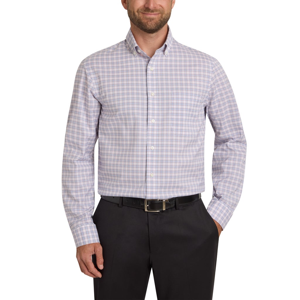 Kirkland Signature Men’s Traditional Fit Dress Shirt, Pink Blue White ...
