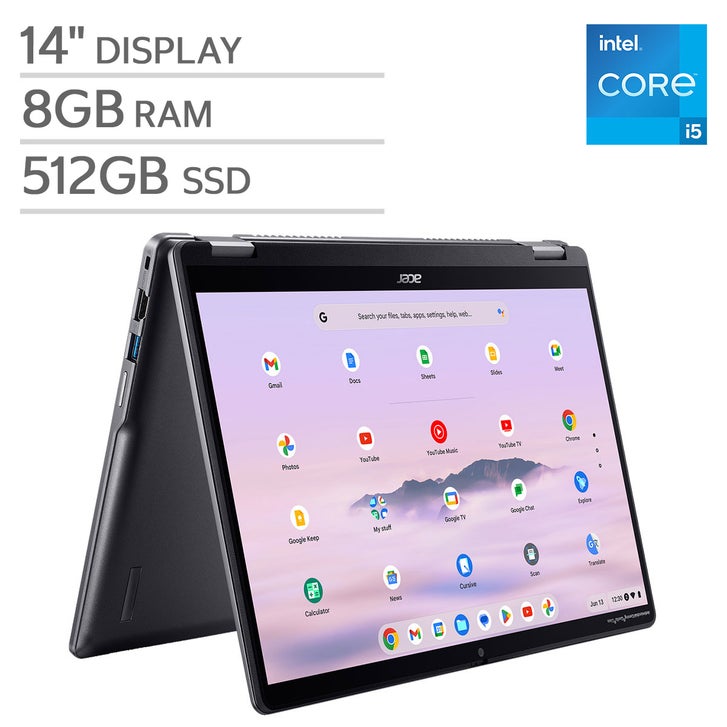 Acer Chromebook Plus Spin 514 — 14” Laptop with Google AI — Intel