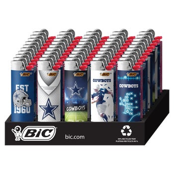 BIC Maxi Pocket Lighter, Special Edition Dallas Cowboys Collection,  Assorted Designs, 50 ct