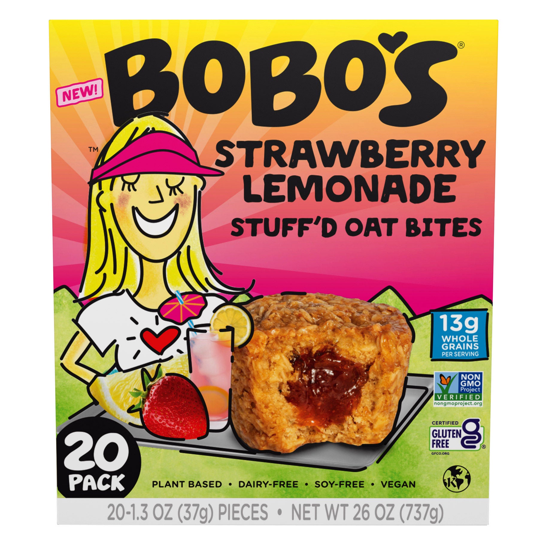 Bobo's Stuff'd Bites, Strawberry Lemonade, 1.3 oz, 20-count | Costco