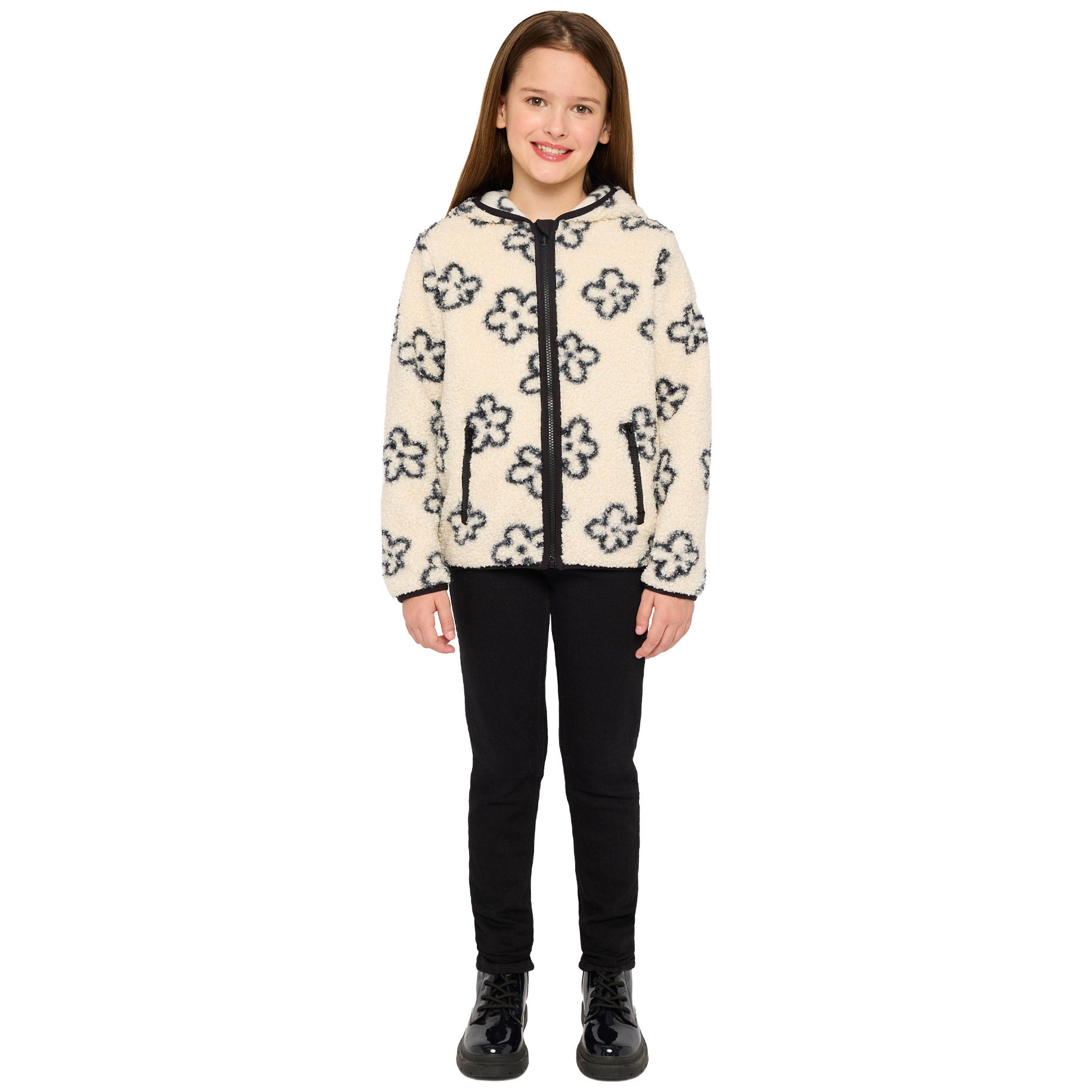Miles The Label Boys' and Girls' Full Zip Sweater With Side Pockets