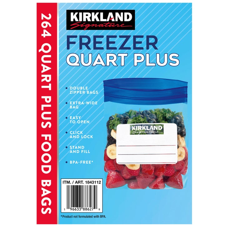 Kirkland Signature Freezer Quart Plus Bags, 264-count | Costco