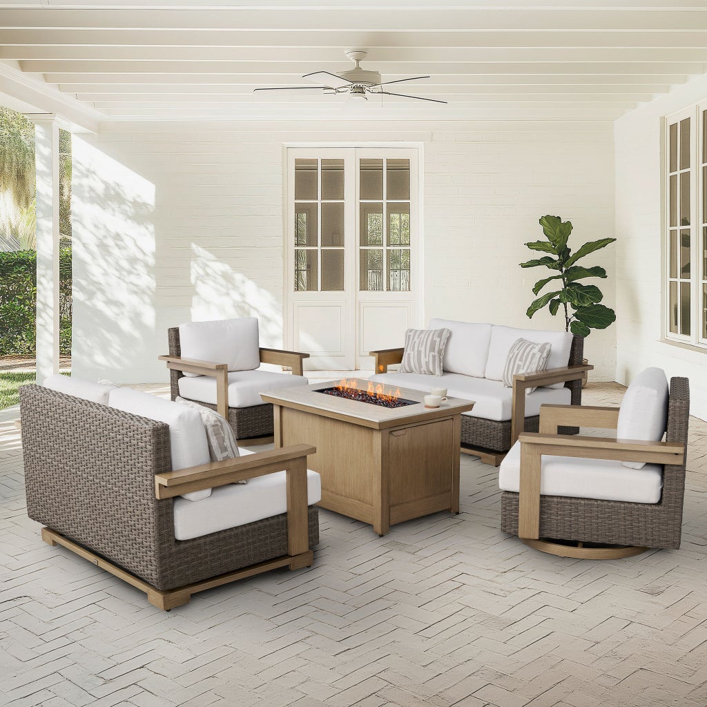 Agio Juniper 5-piece Outdoor Fire Seating Set | Costco