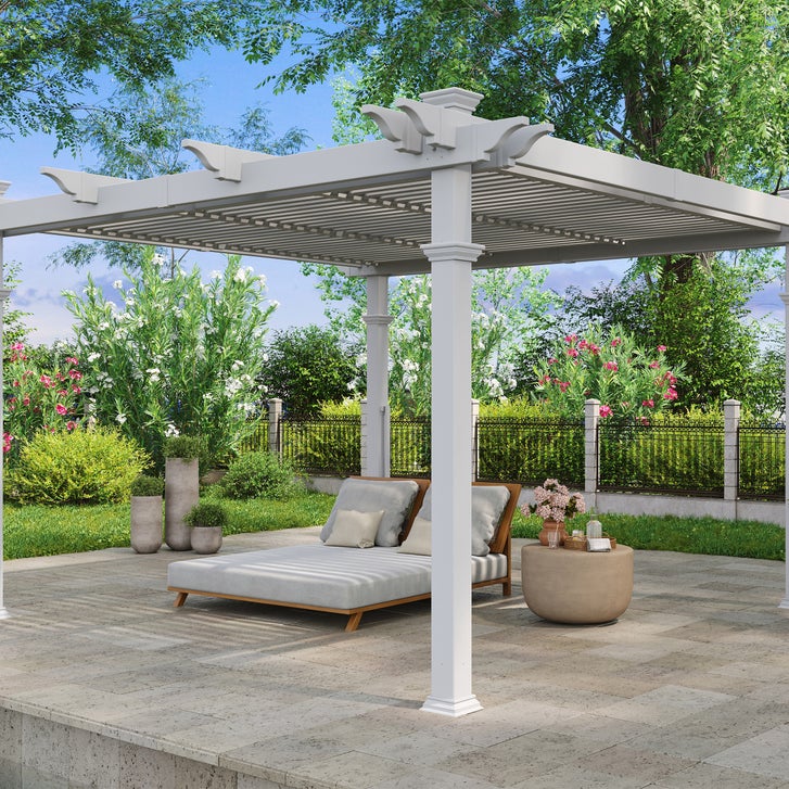 Vita Brandenburg Louvered Vinyl Pergola | Costco