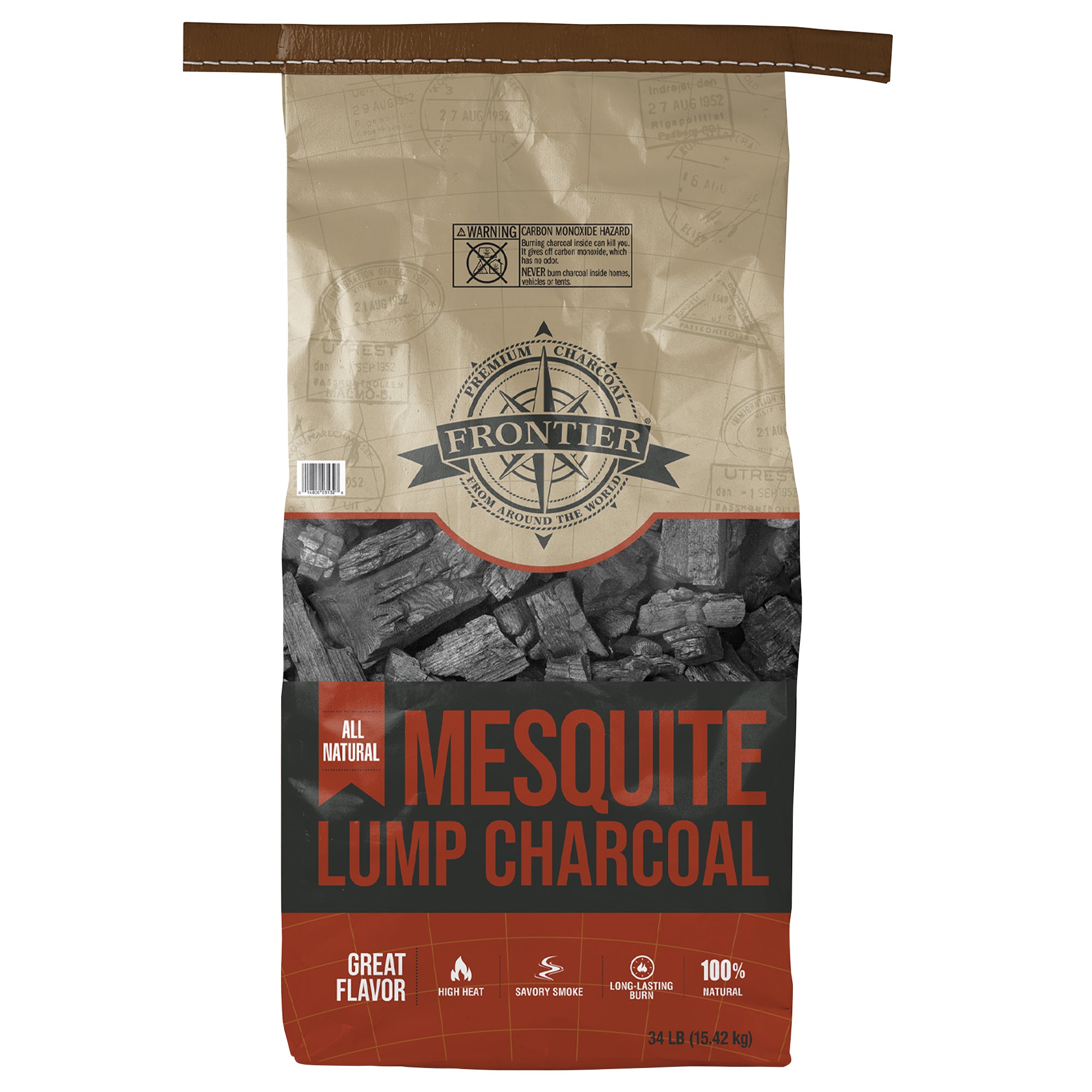 Frontier All-Natural Mesquite Lump Charcoal, 34 lbs | Costco